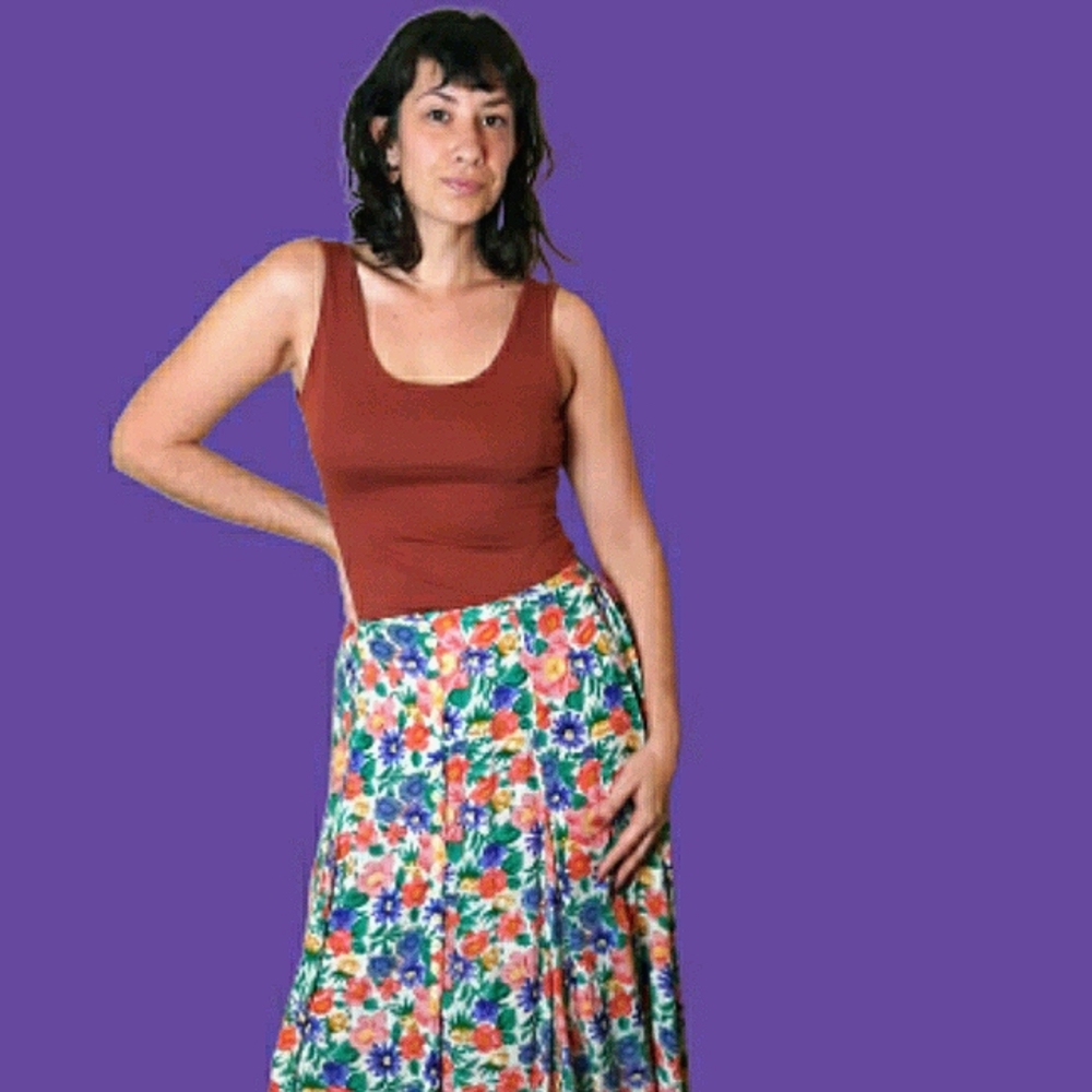 VTG 90's LONG FLORAL SKIRT COTTAGECORE